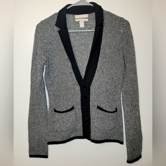 Banana Republic Sweaters - Banana Republic Grey and Black Sweater Blazer Vintage Syle WOOL and CASHMERE
